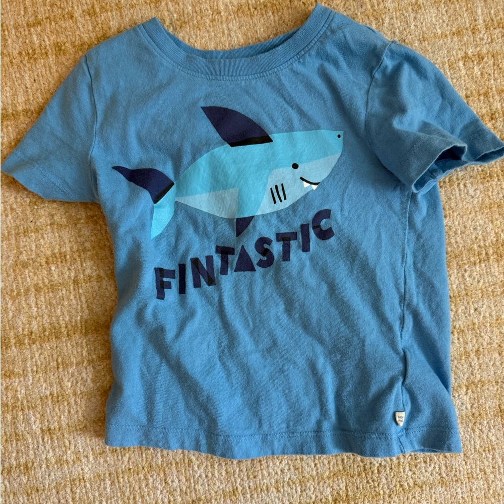 Baby GAP Light Blue Shark Graphic Tee with Navy Accents